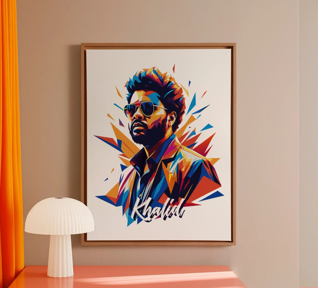 Khalid Portrait in WPAP Pop Art tela da vectorartnesia