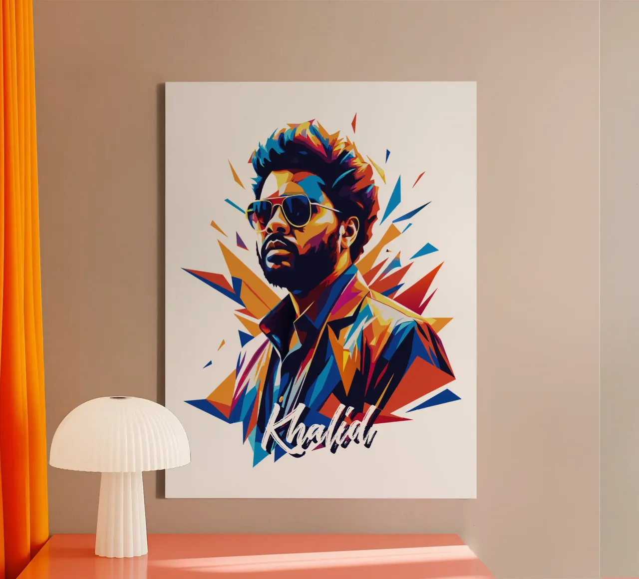 Khalid Portrait in WPAP Pop Art canvas van vectorartnesia