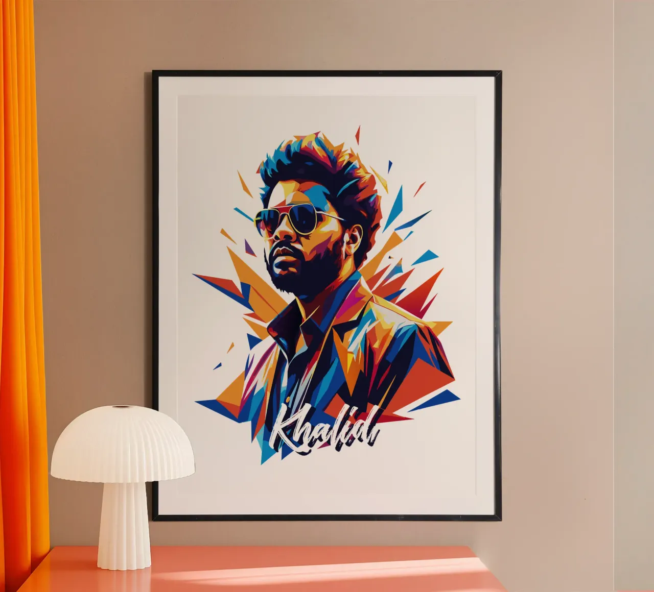 Khalid Portrait in WPAP Pop Art carta hahnemühle da vectorartnesia