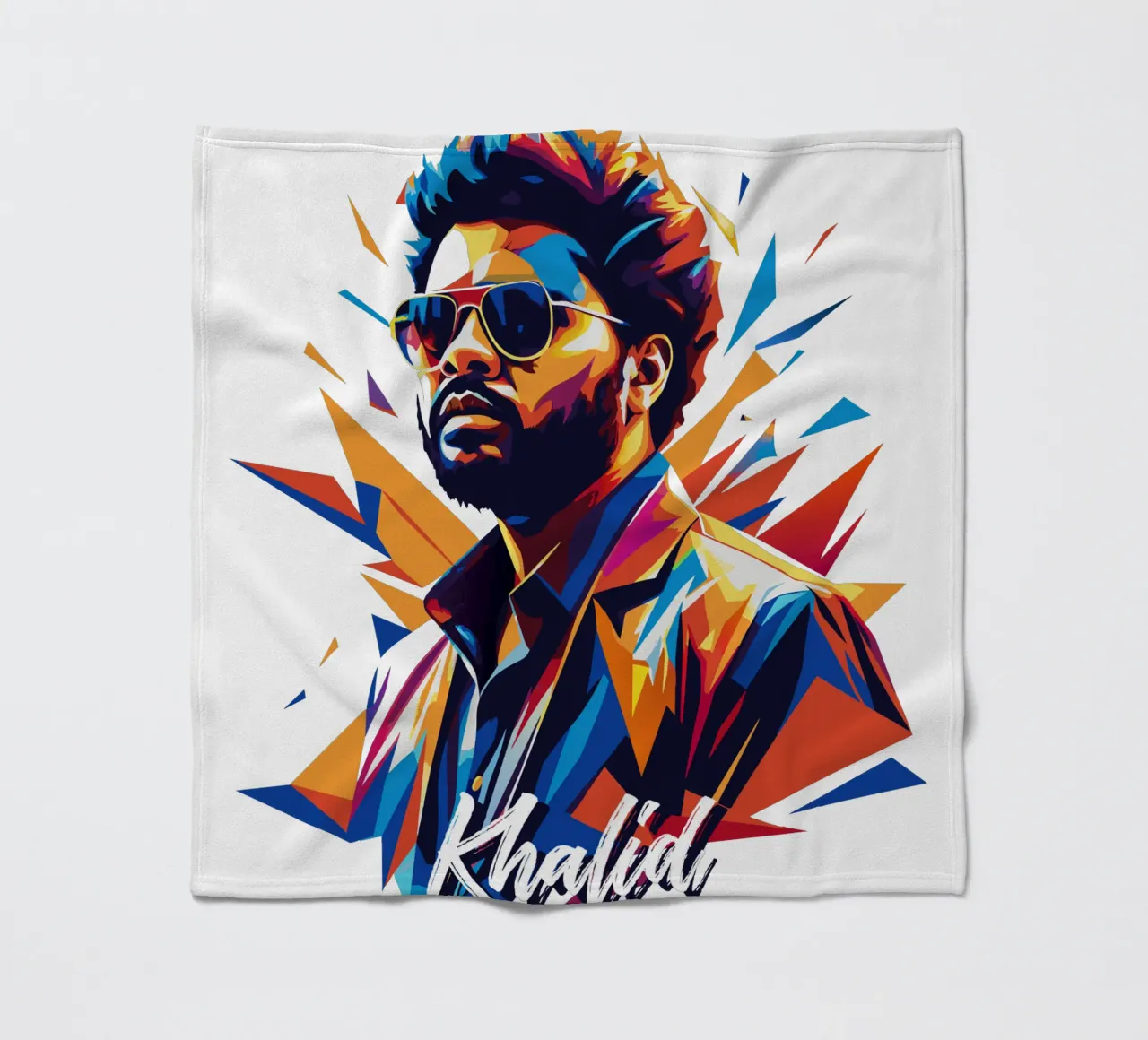 Khalid Portrait in WPAP Pop Art coperta in pile da vectorartnesia