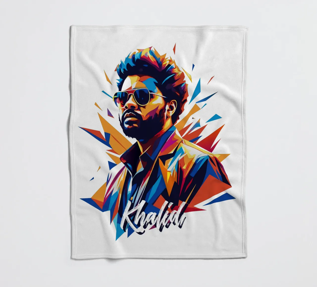 Khalid Portrait in WPAP Pop Art coperta in pile da vectorartnesia
