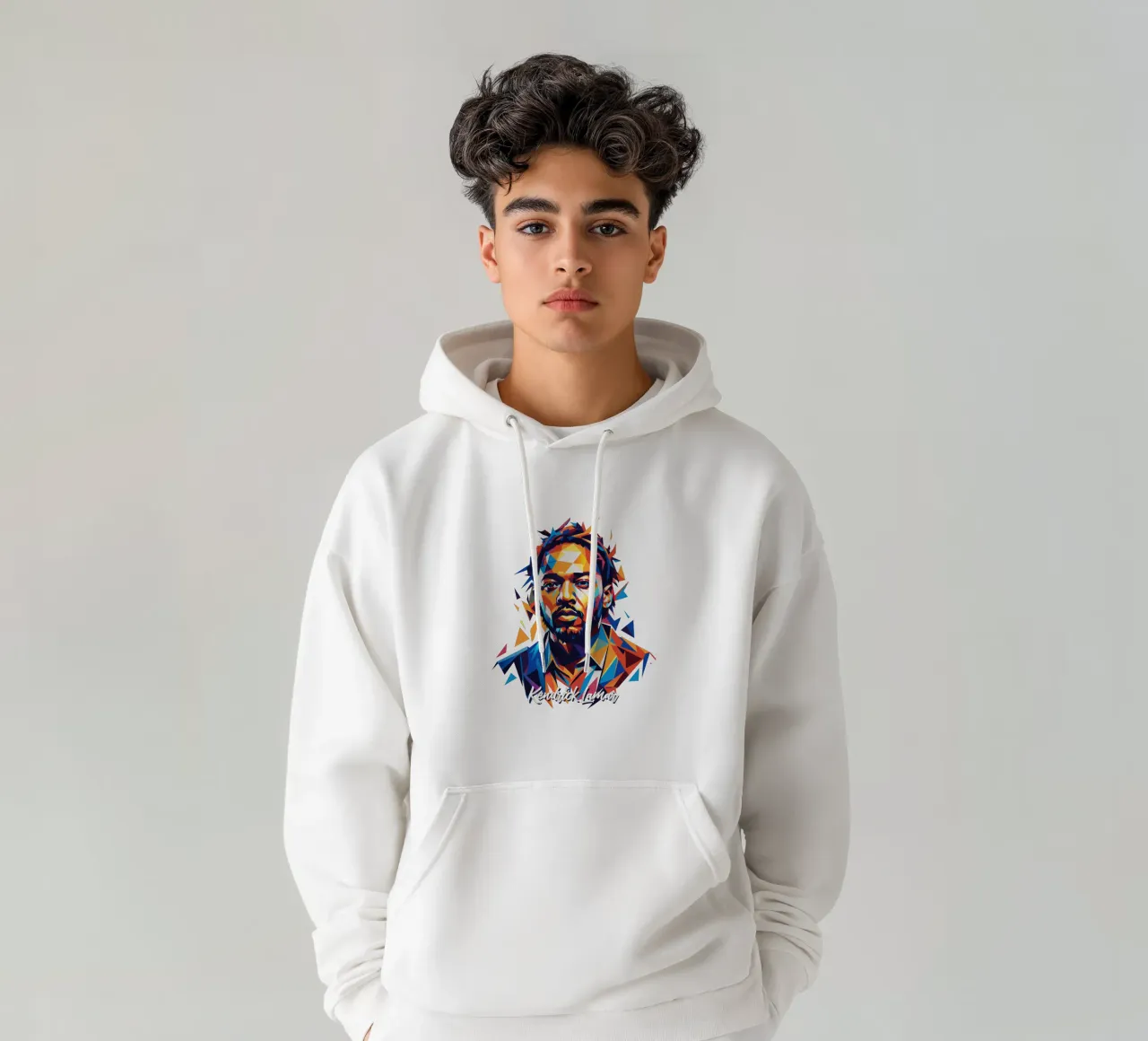 Kendrick Lamar Portrait in WPAP Pop Art felpa con cappuccio da vectorartnesia