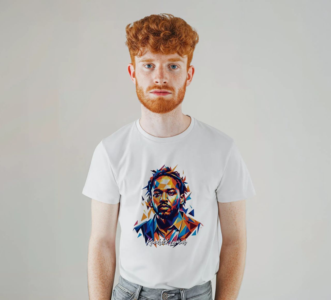 Kendrick Lamar Portrait in WPAP Pop Art t-shirt da vectorartnesia