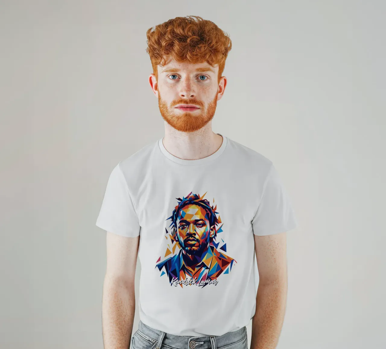 Kendrick Lamar Portrait in WPAP Pop Art t-shirt da vectorartnesia