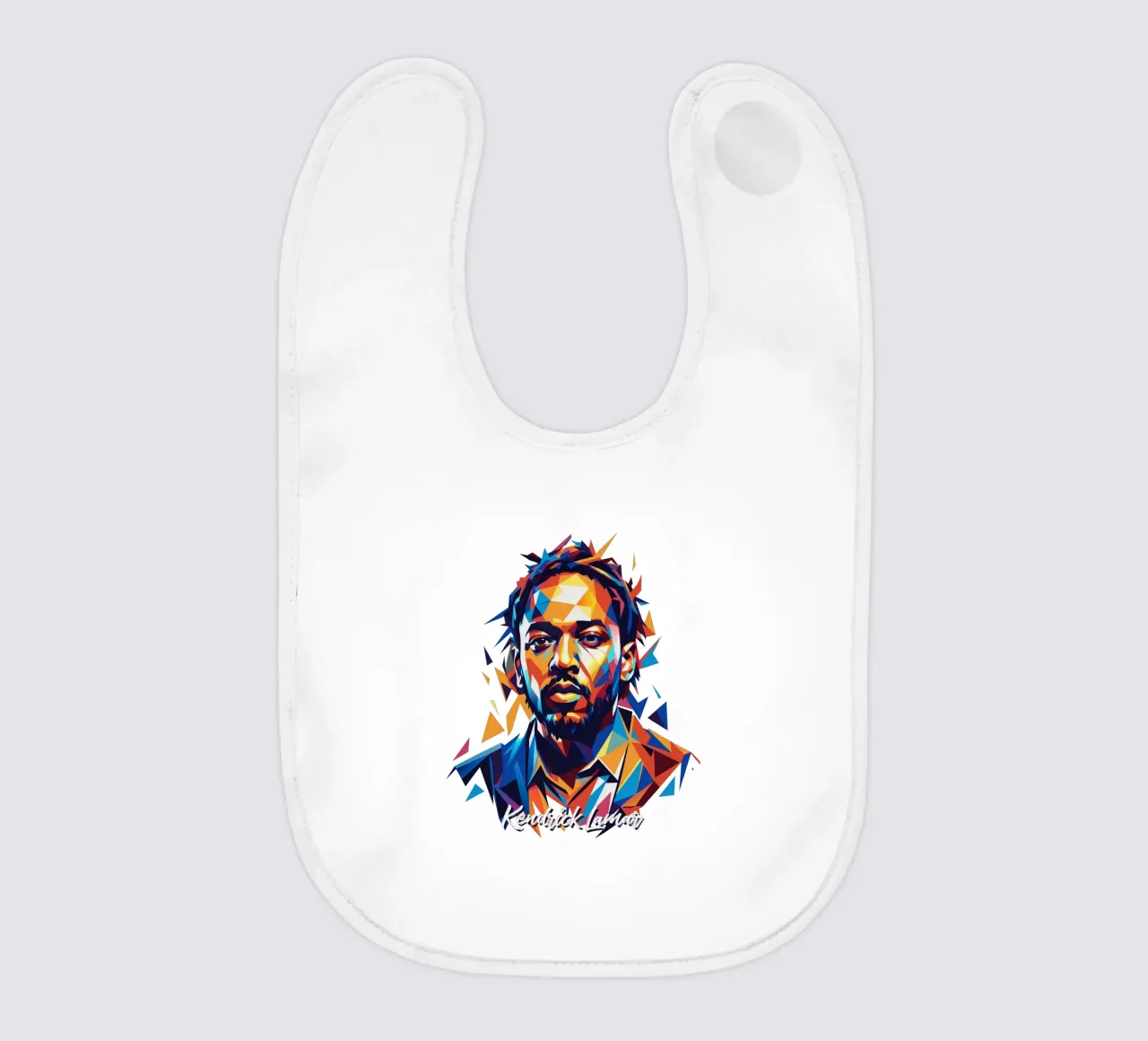 Kendrick Lamar Portrait in WPAP Pop Art baby bib by vectorartnesia