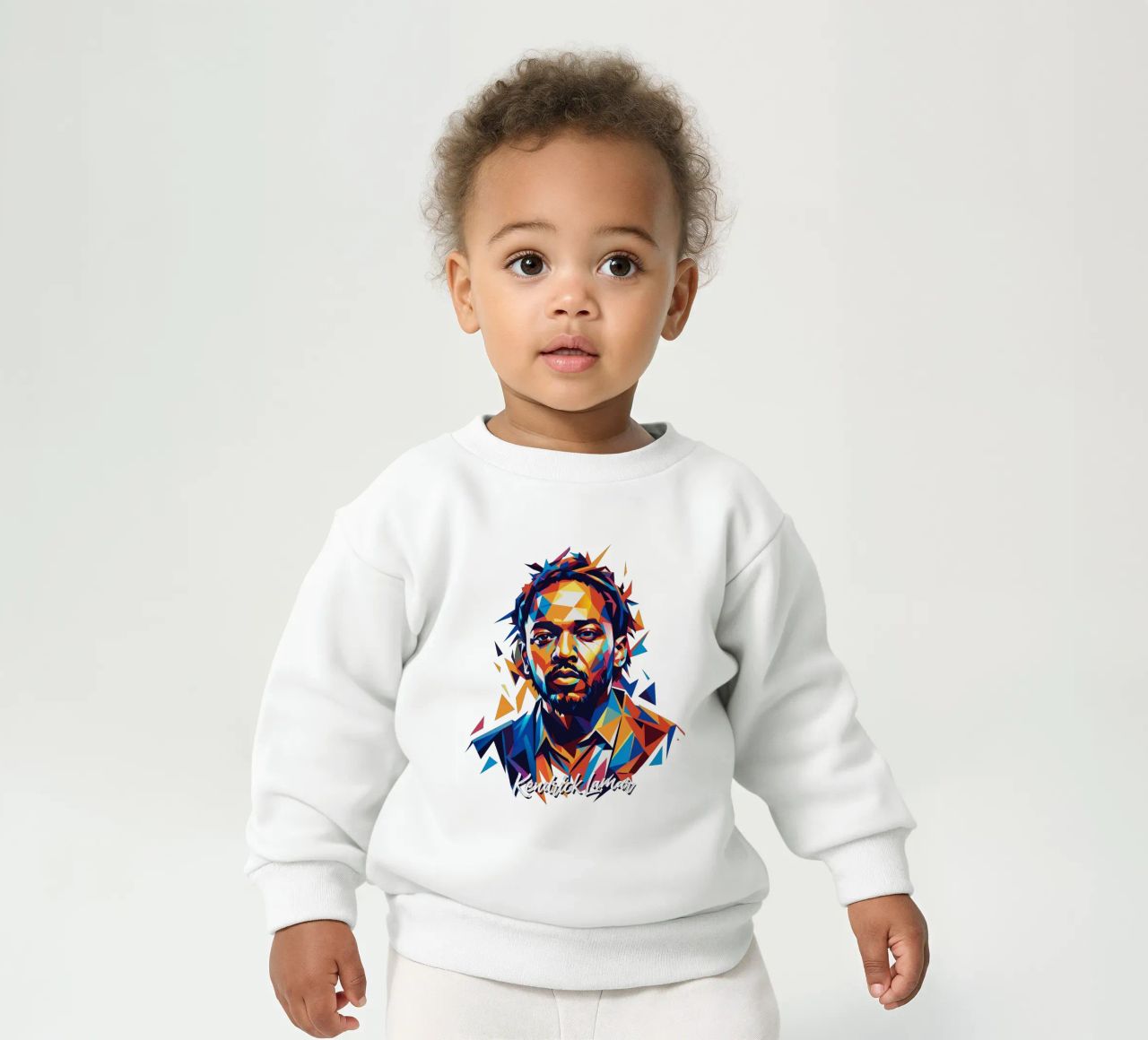 Kendrick Lamar Portrait in WPAP Pop Art felpa neonato da vectorartnesia