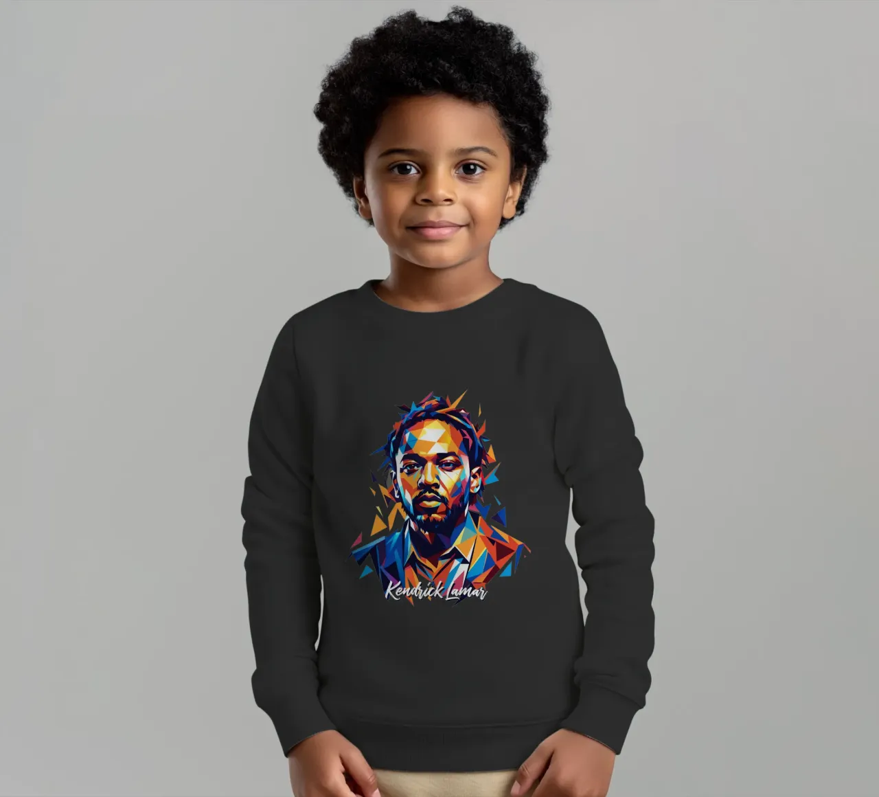 Kendrick Lamar Portrait in WPAP Pop Art felpa bambino da vectorartnesia