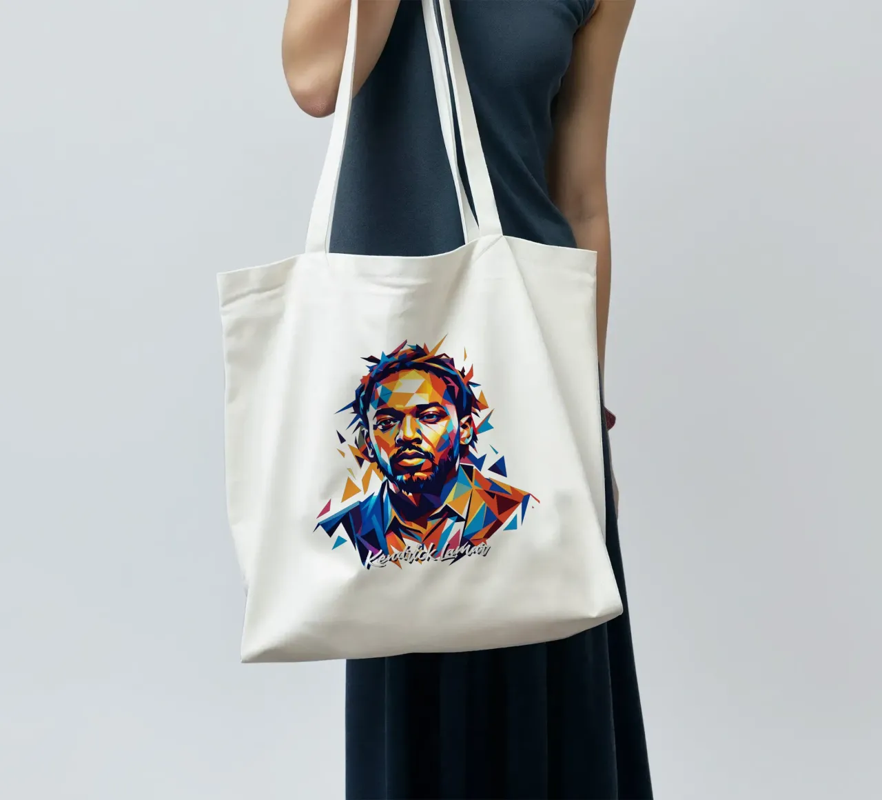 Kendrick Lamar Portrait in WPAP Pop Art borsa in juta da vectorartnesia