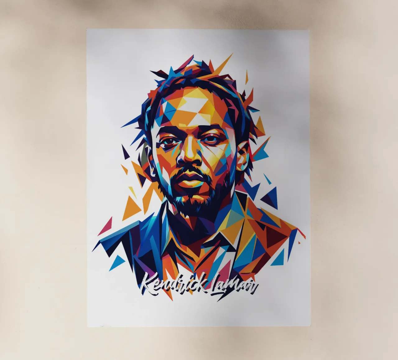Kendrick Lamar Portrait in WPAP Pop Art pellicola backlit da vectorartnesia
