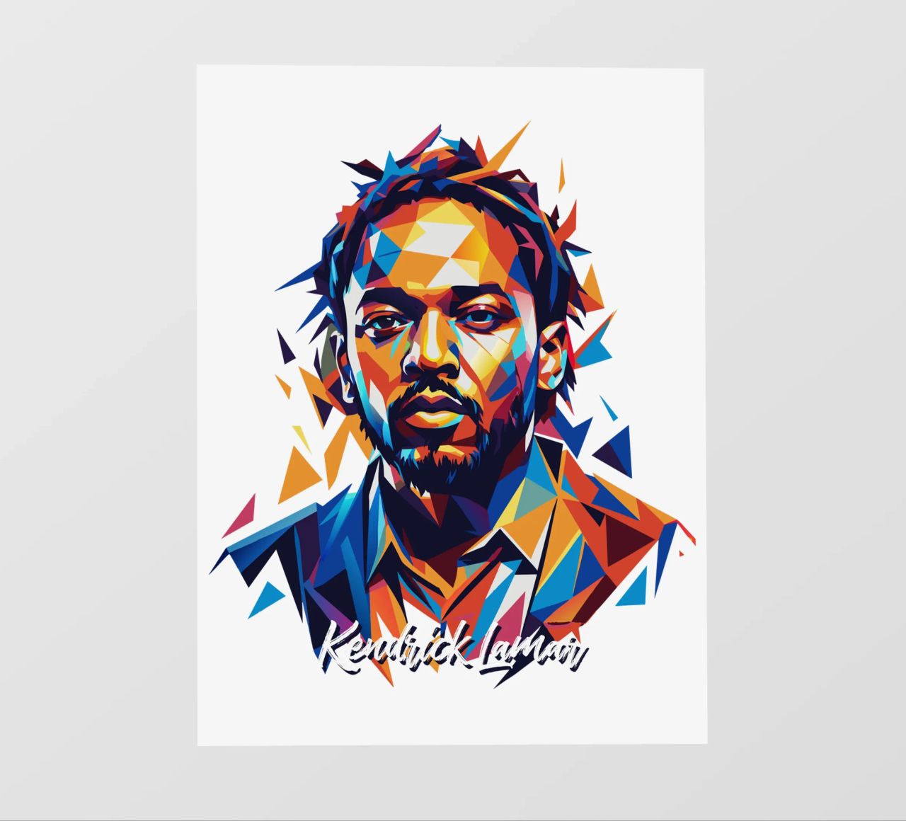 Kendrick Lamar Portrait in WPAP Pop Art pellicola backlit da vectorartnesia