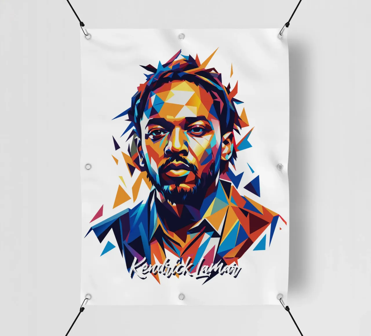 Kendrick Lamar Portrait in WPAP Pop Art telo in pvc da vectorartnesia