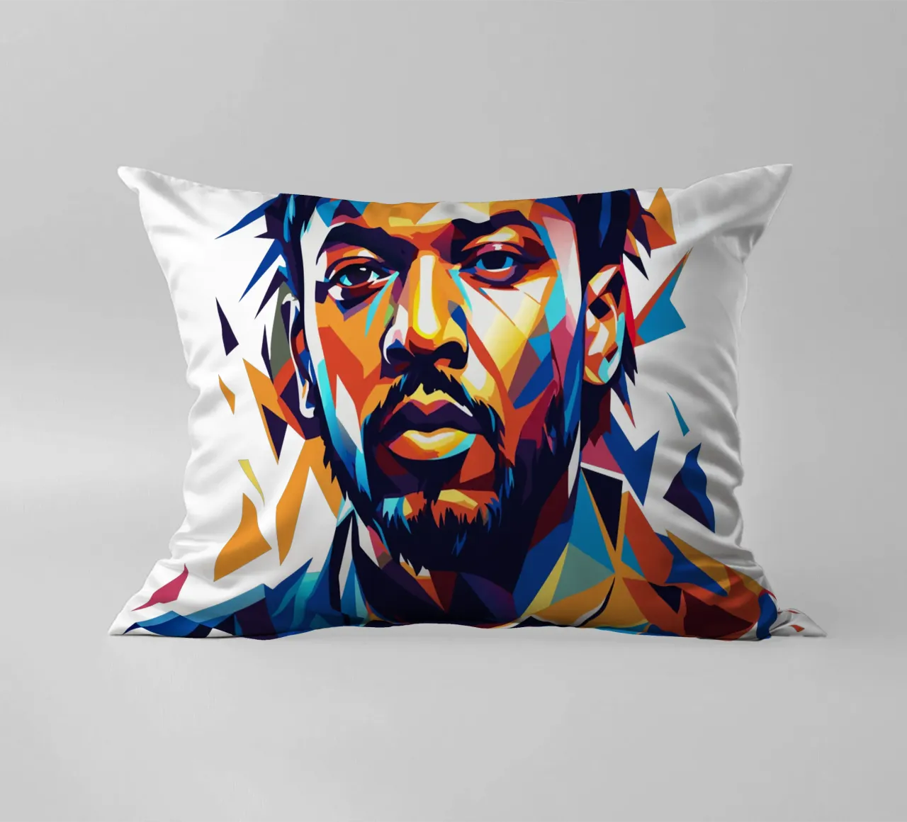 Kendrick Lamar Portrait in WPAP Pop Art cuscino da vectorartnesia