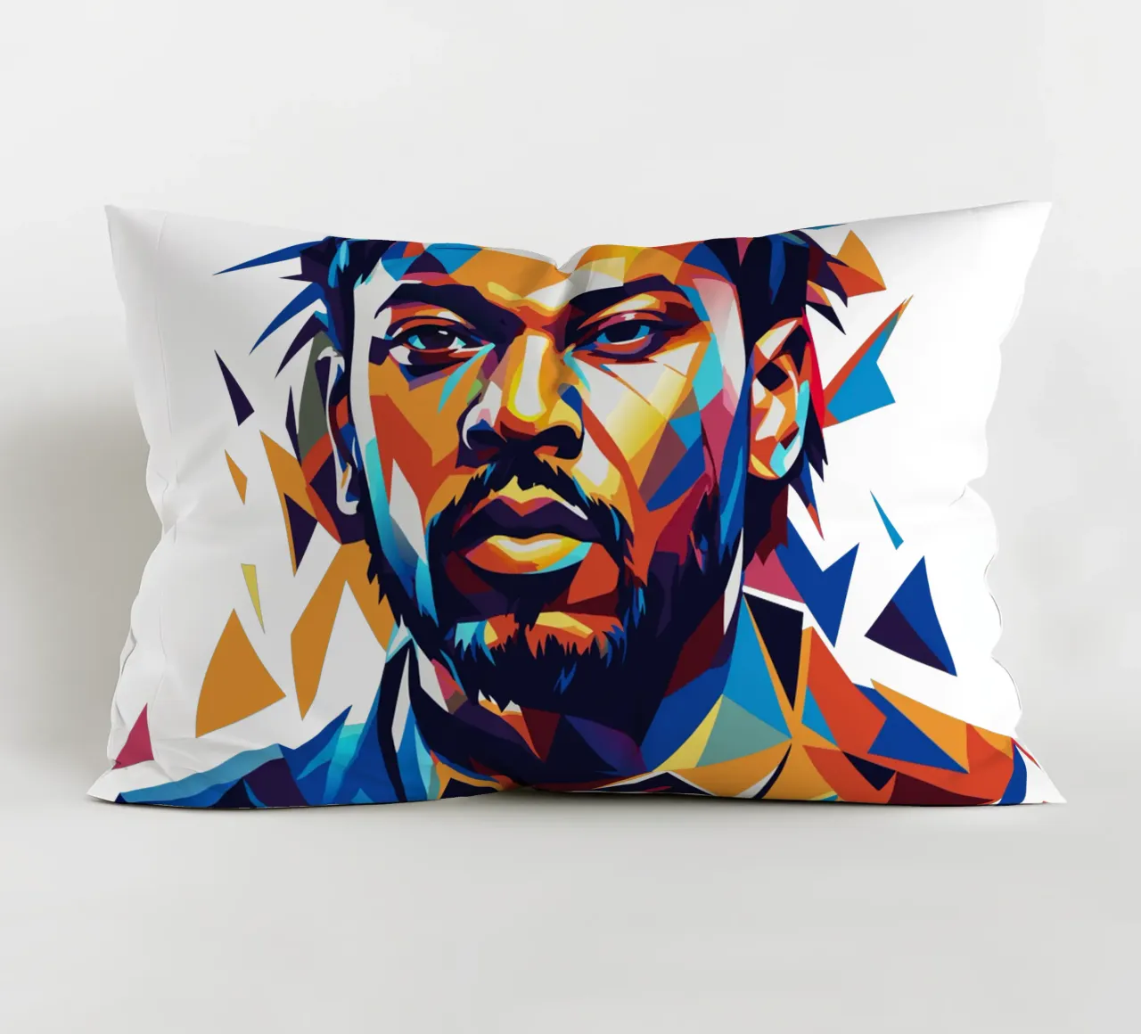 Kendrick Lamar Portrait in WPAP Pop Art cuscino da vectorartnesia
