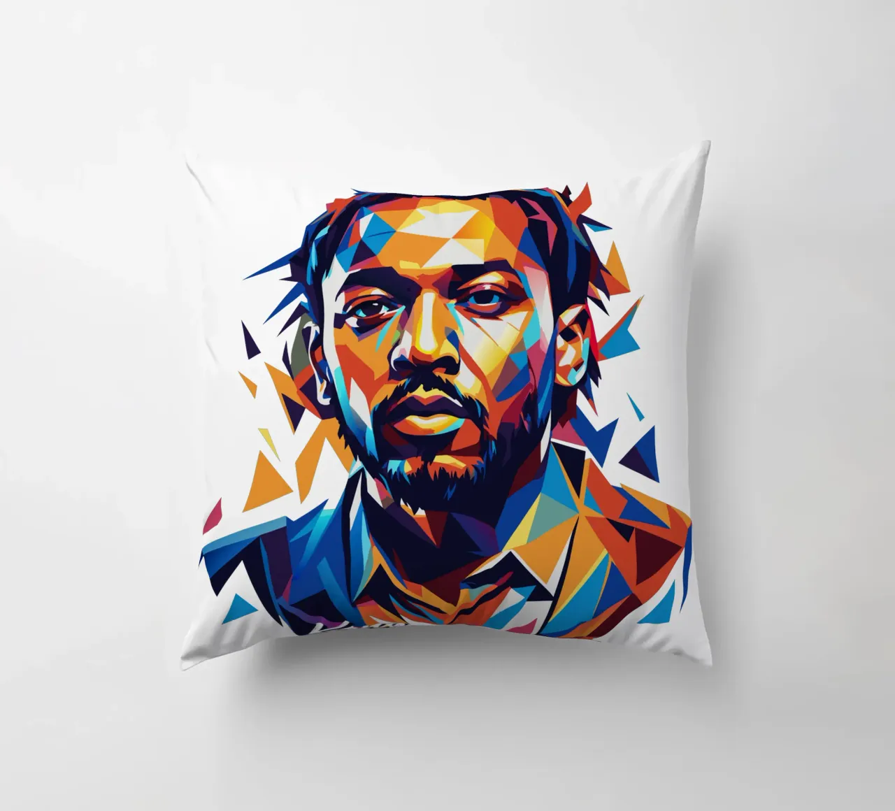 Kendrick Lamar Portrait in WPAP Pop Art cuscino da vectorartnesia