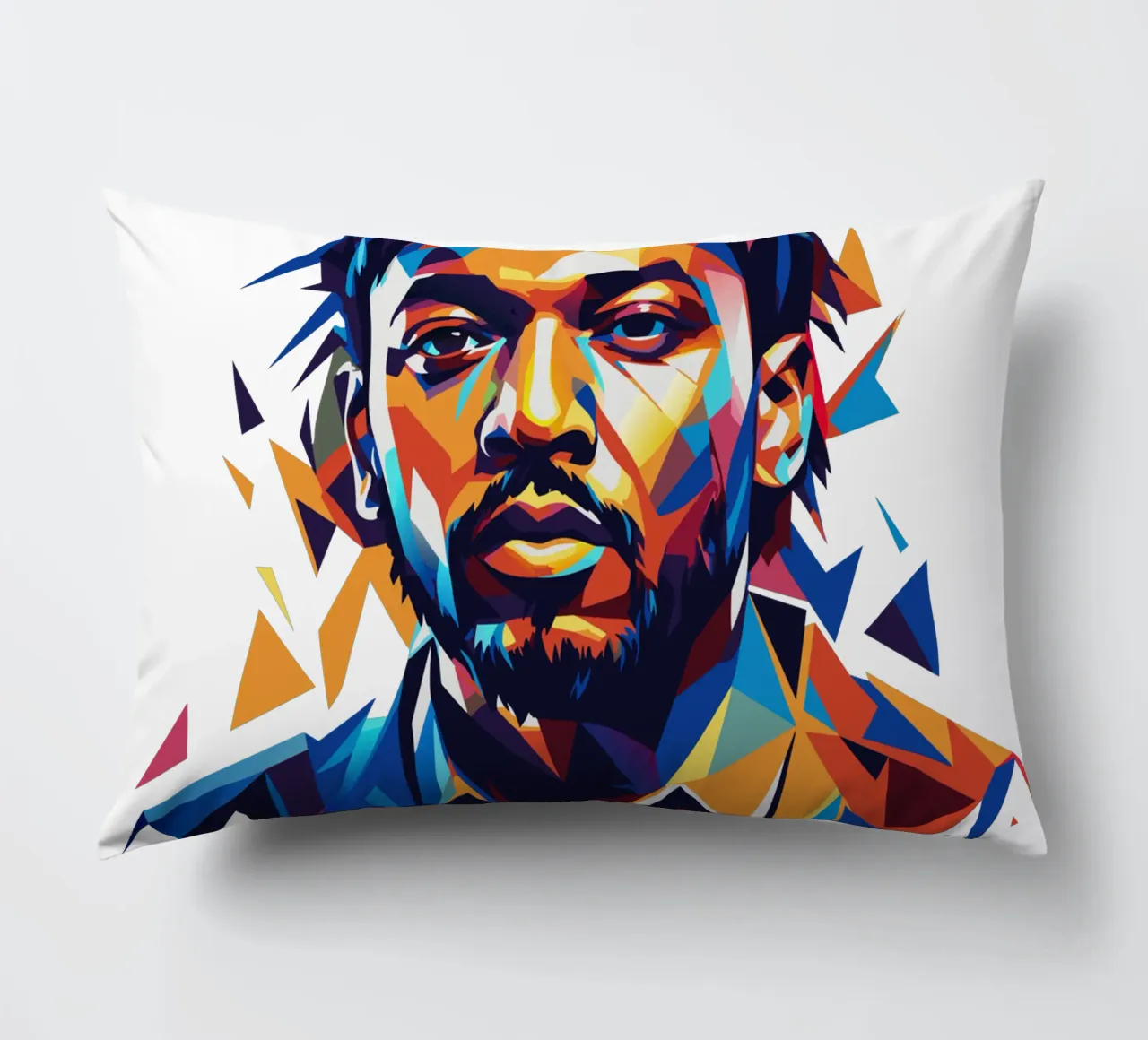 Kendrick Lamar Portrait in WPAP Pop Art Kissen von vectorartnesia