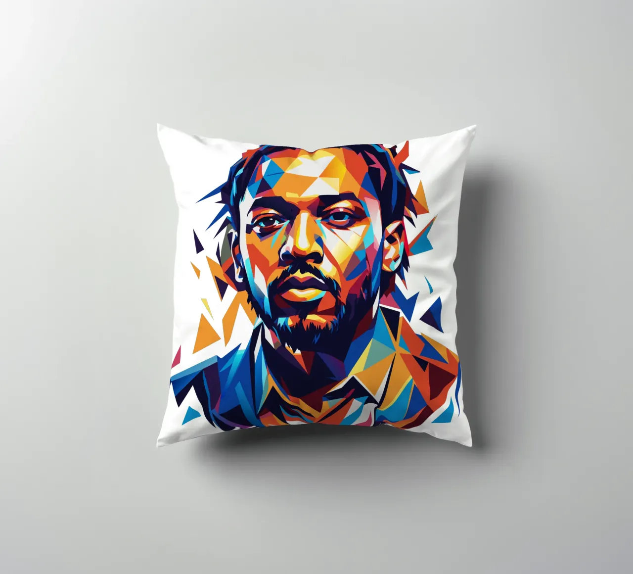 Kendrick Lamar Portrait in WPAP Pop Art cuscino da vectorartnesia