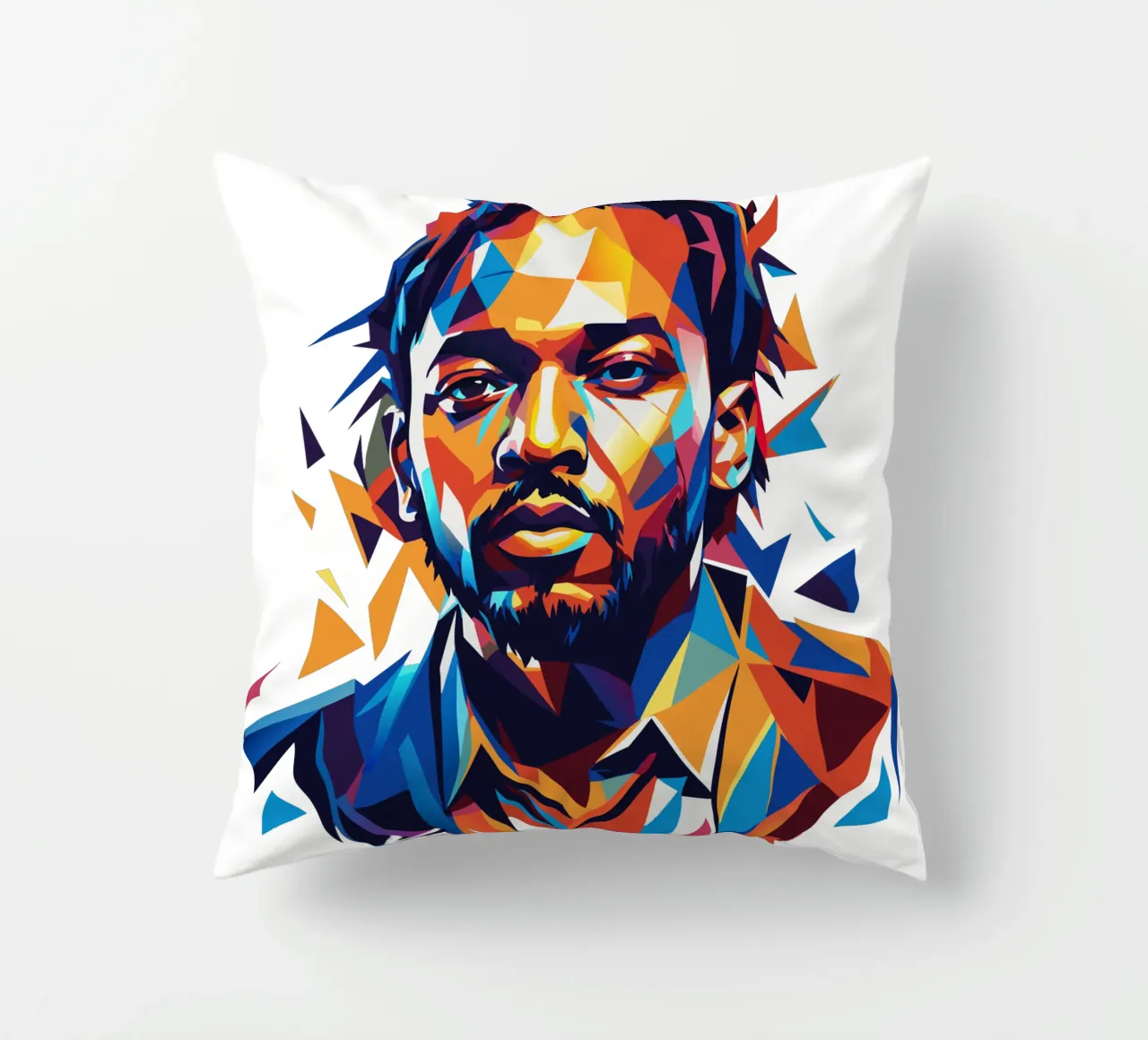 Kendrick Lamar Portrait in WPAP Pop Art cuscino da vectorartnesia