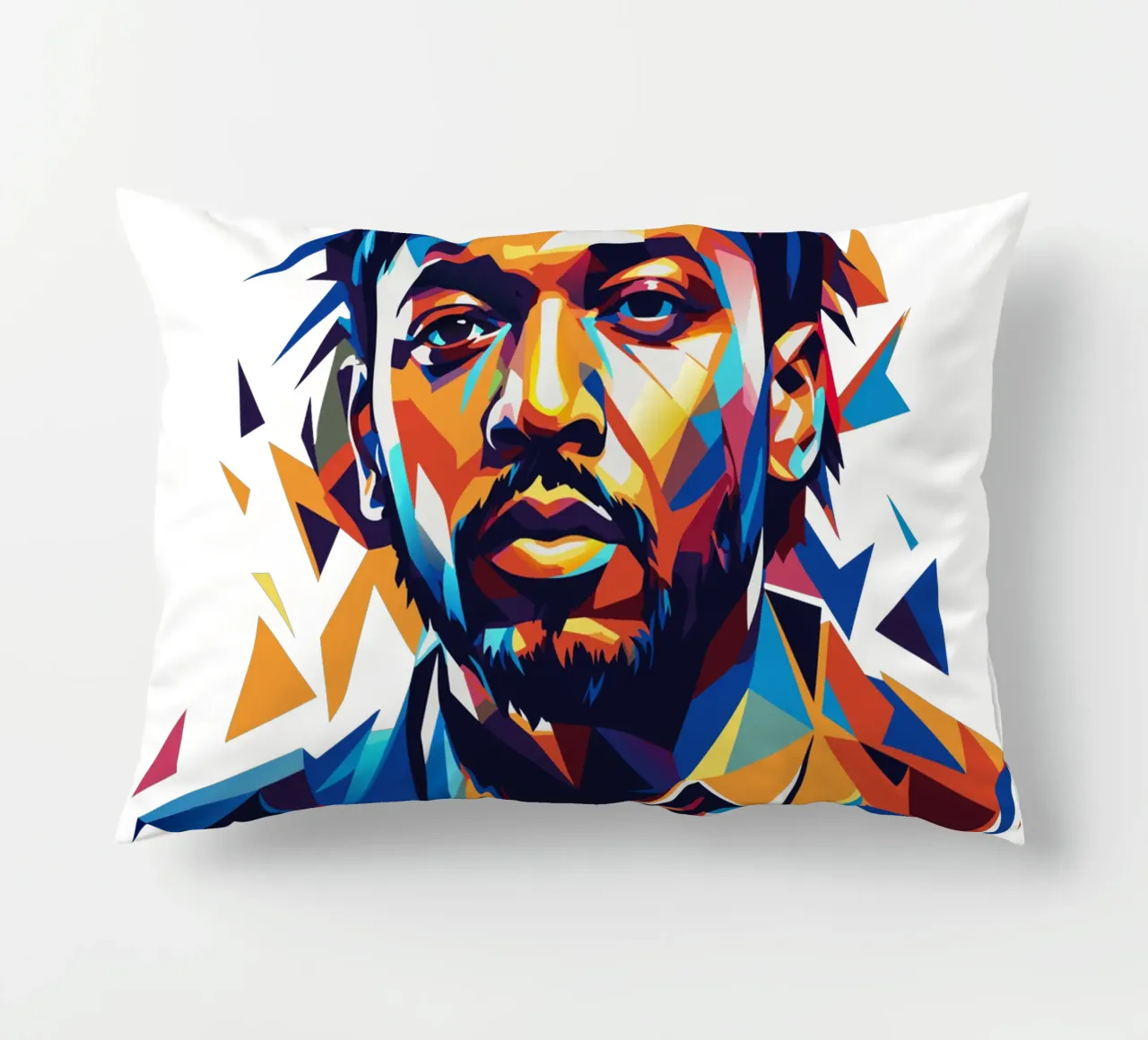 Kendrick Lamar Portrait in WPAP Pop Art cuscino da vectorartnesia