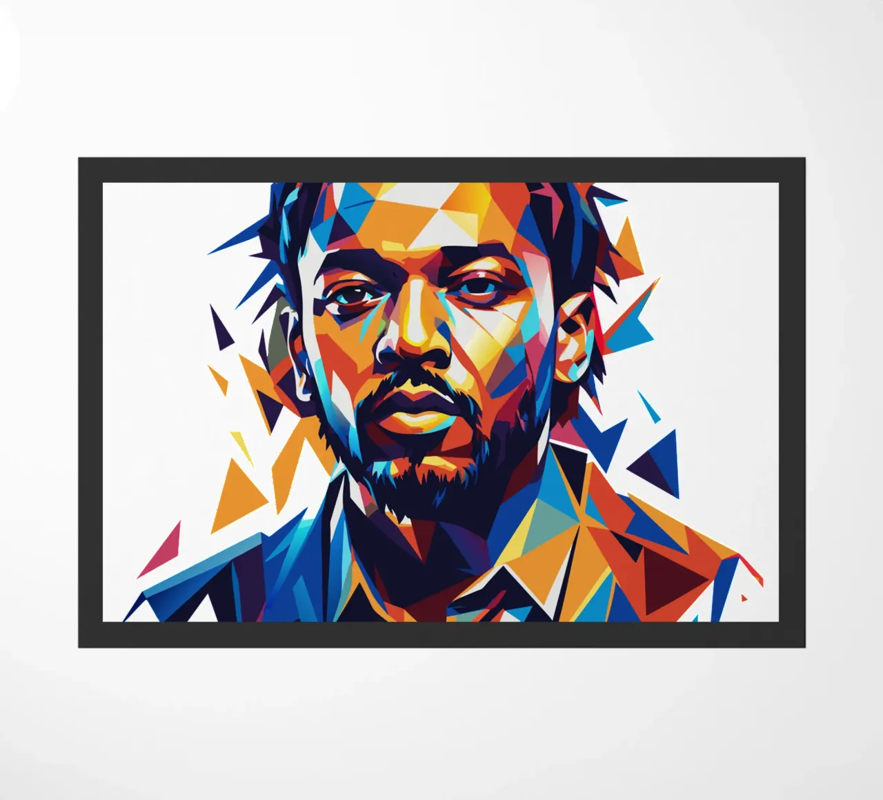 Kendrick Lamar Portrait in WPAP Pop Art Fußmatte von vectorartnesia