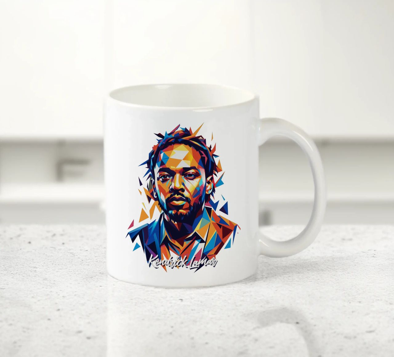 Kendrick Lamar Portrait in WPAP Pop Art tazza in ceramica da vectorartnesia