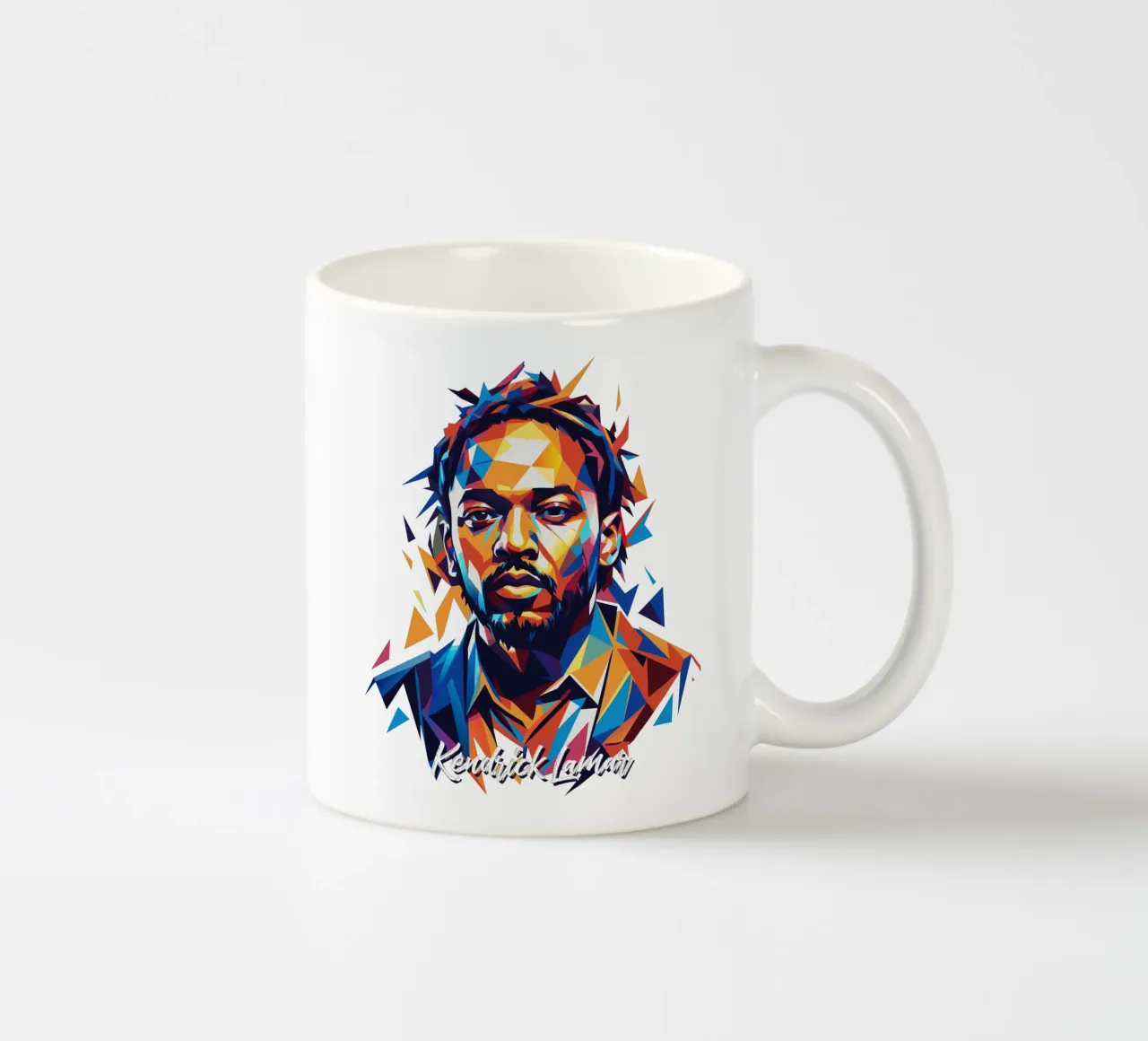 Kendrick Lamar Portrait in WPAP Pop Art mug en céramique de vectorartnesia