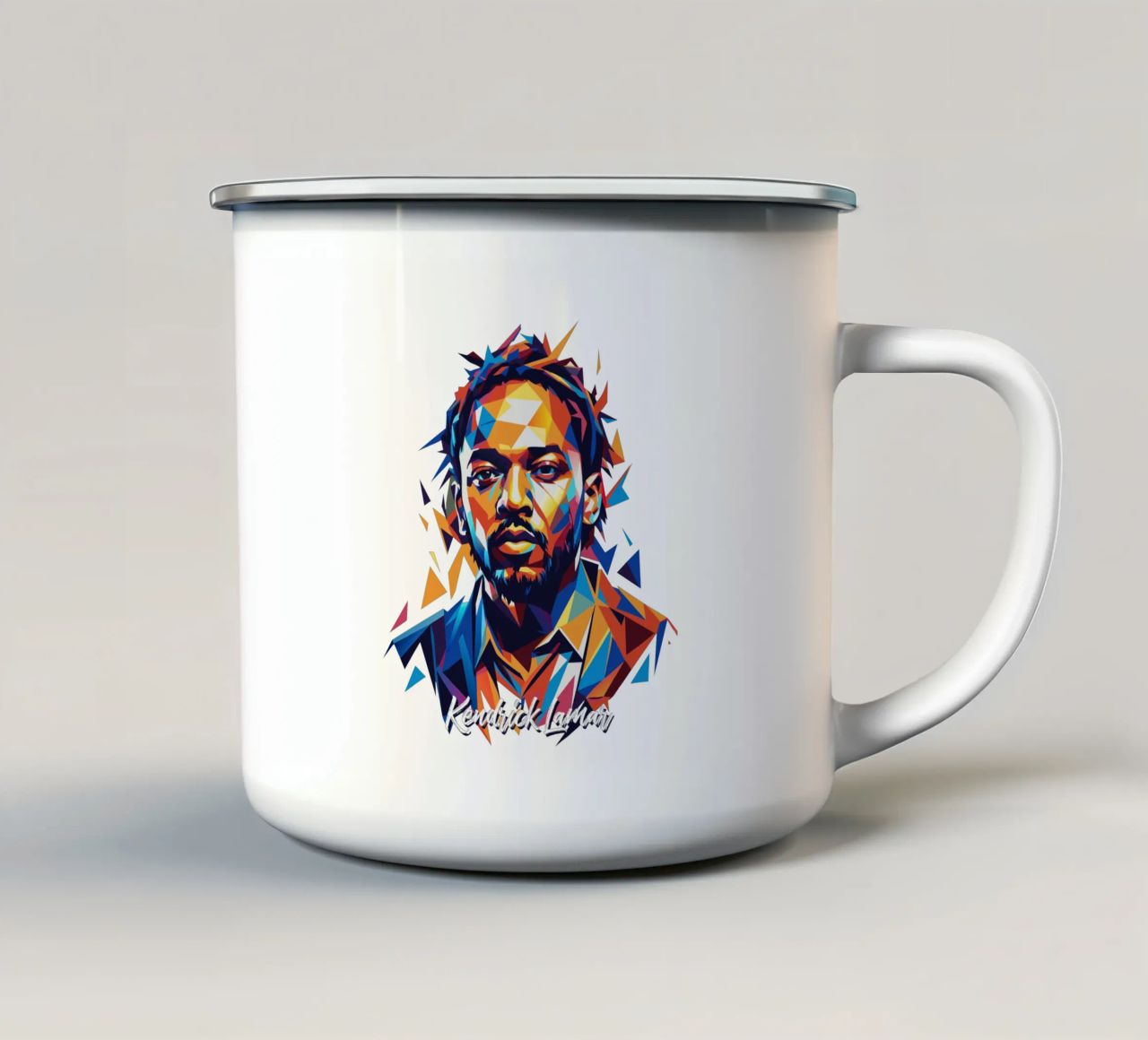 Kendrick Lamar Portrait in WPAP Pop Art tazza in smalto da vectorartnesia