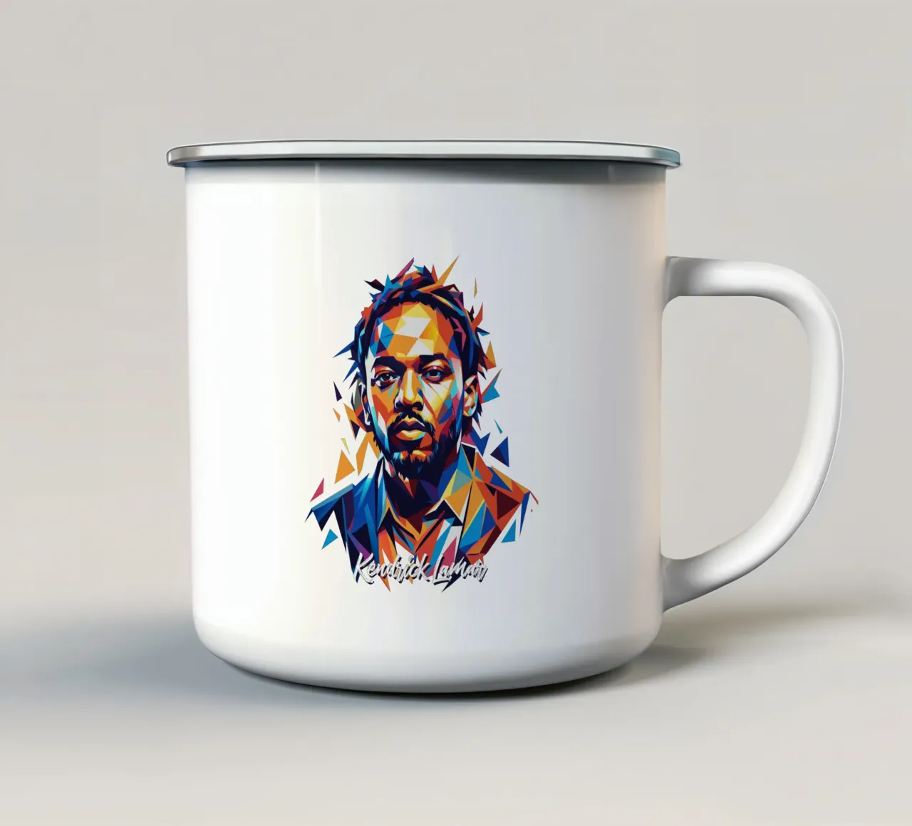 Kendrick Lamar Portrait in WPAP Pop Art emaille mok van vectorartnesia