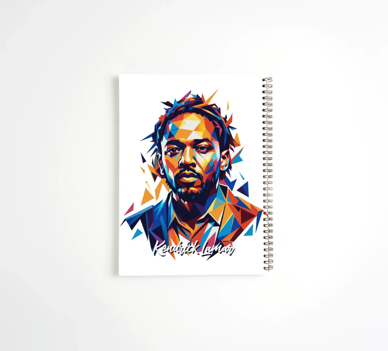 Kendrick Lamar Portrait in WPAP Pop Art spiral notebook by vectorartnesia