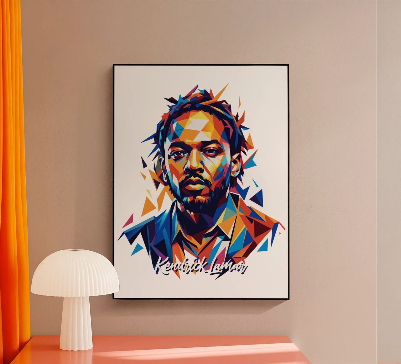 Kendrick Lamar Portrait in WPAP Pop Art plexiglass da vectorartnesia