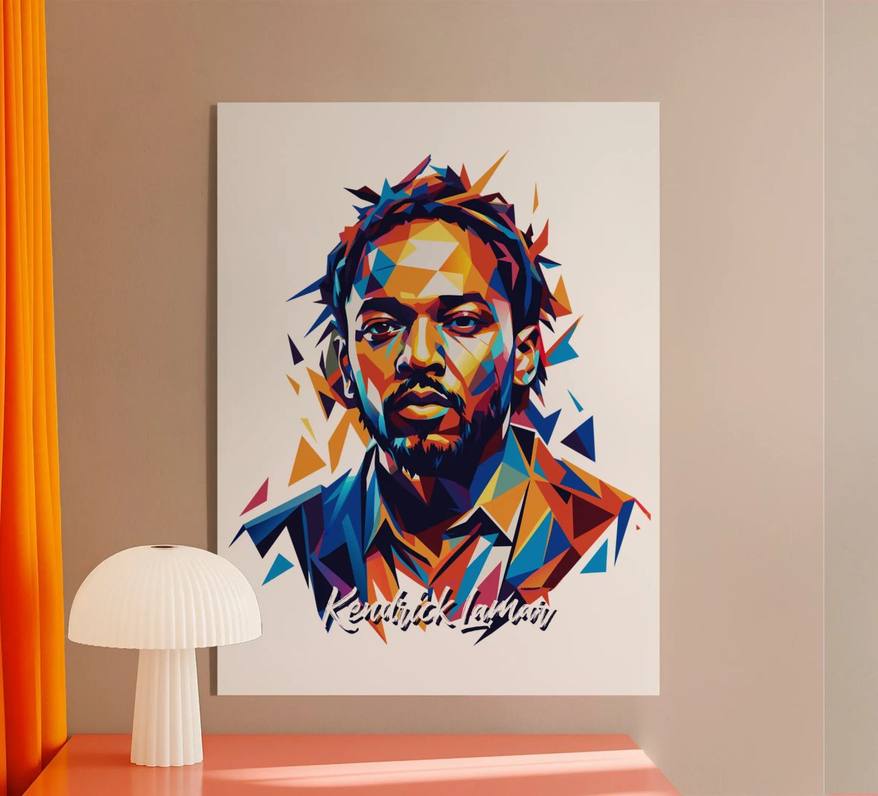 Kendrick Lamar Portrait in WPAP Pop Art plexiglass da vectorartnesia