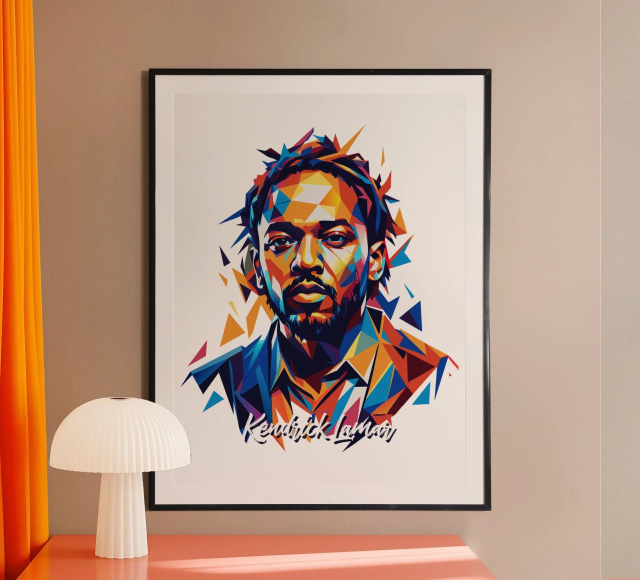 Kendrick Lamar Portrait in WPAP Pop Art carta hahnemühle da vectorartnesia