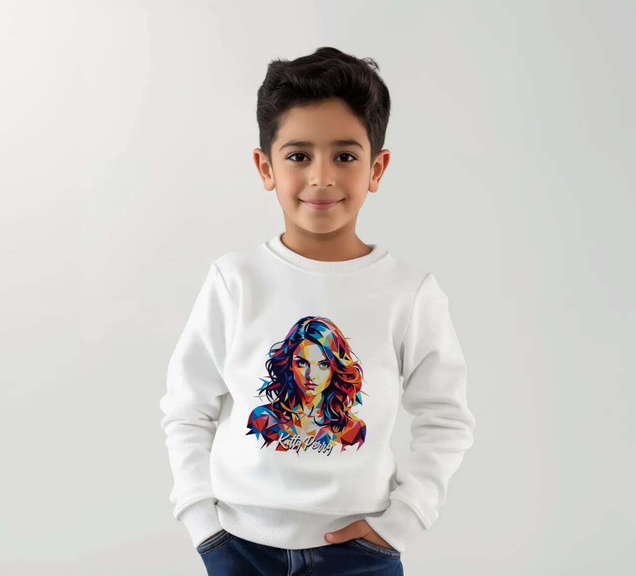 Katty Perry Portrait in WPAP Pop Art felpa bambino da vectorartnesia