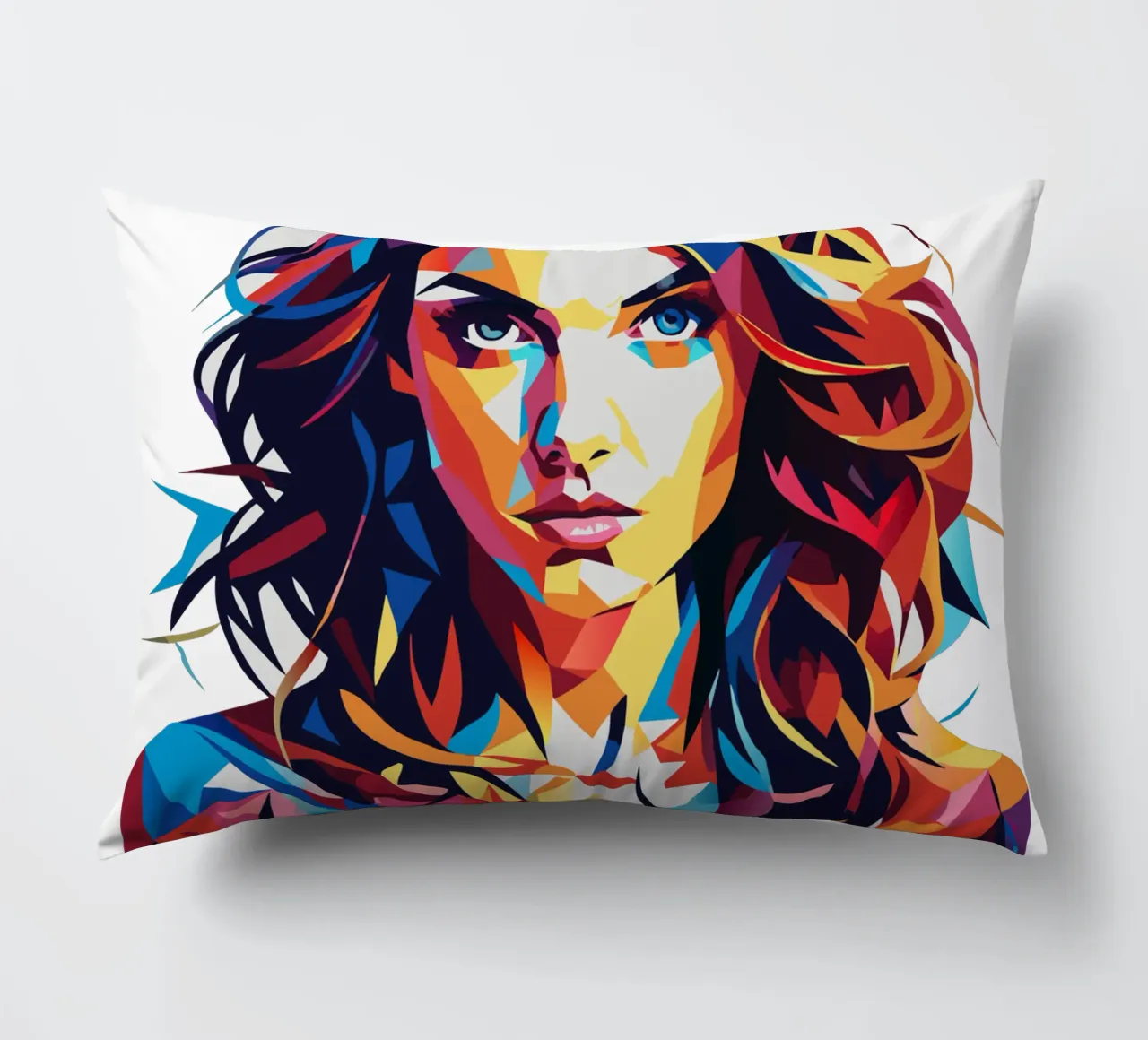 Katty Perry Portrait in WPAP Pop Art cuscino da vectorartnesia