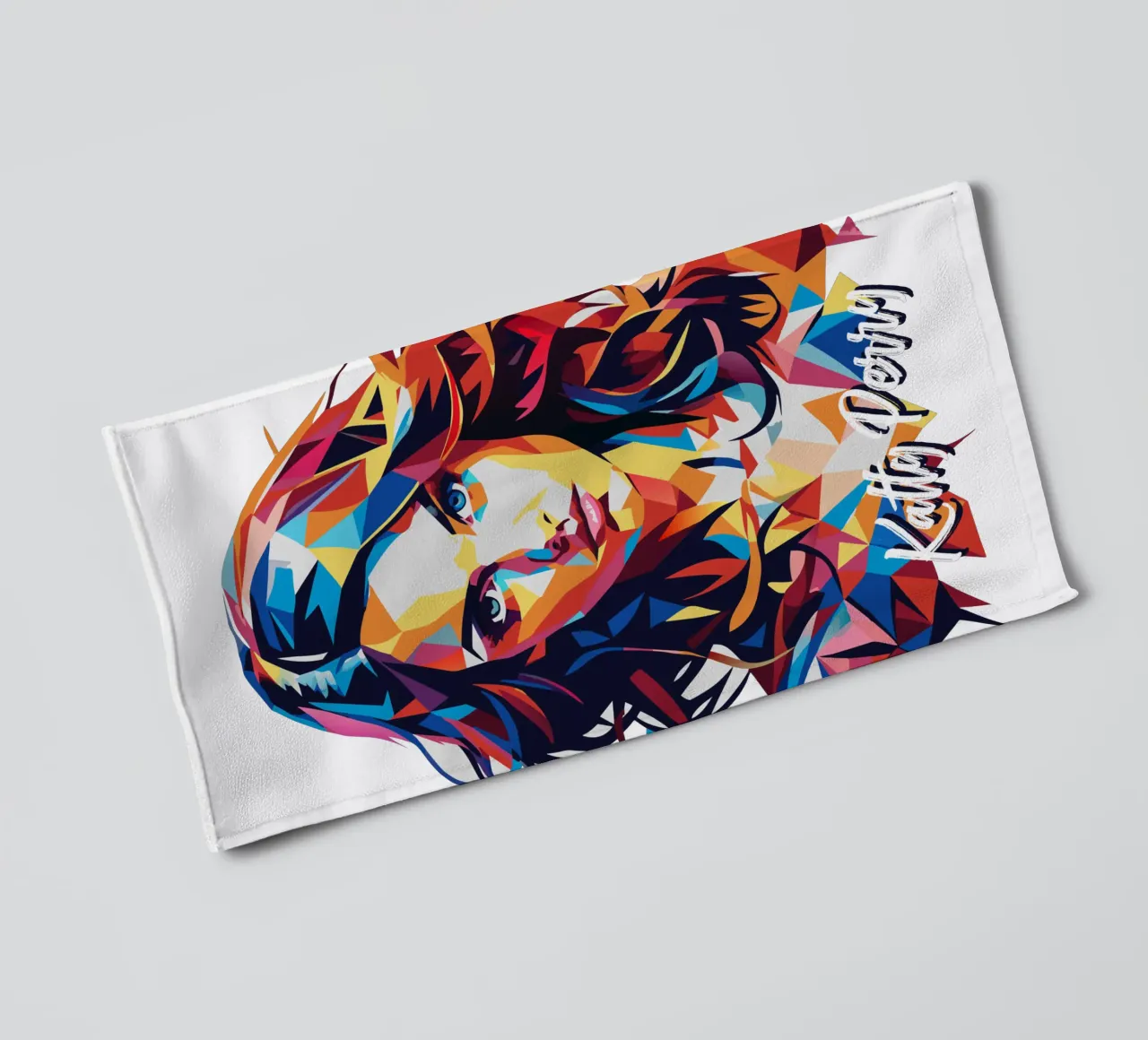 Katty Perry Portrait in WPAP Pop Art asciugamano da bagno da vectorartnesia