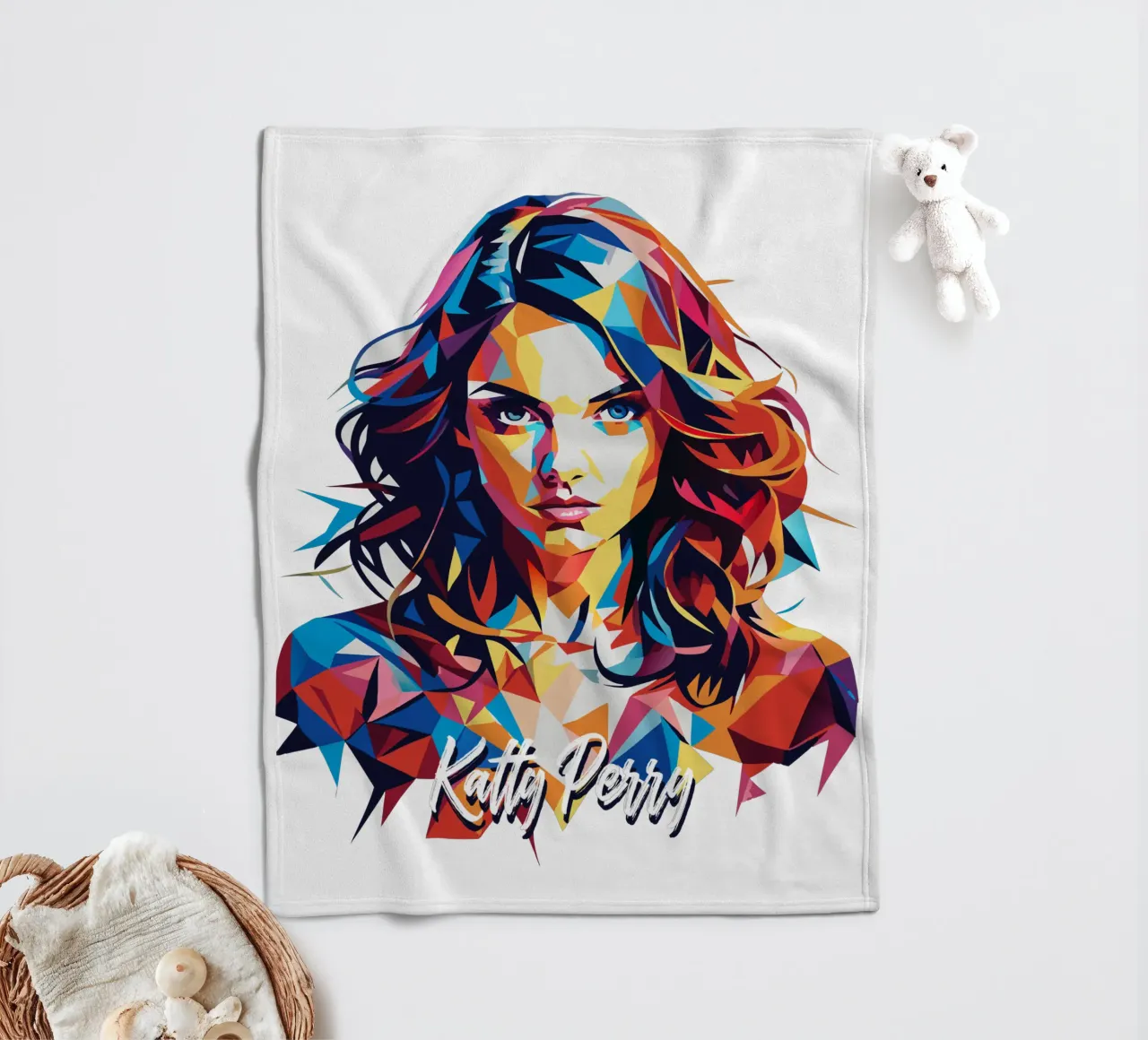 Katty Perry Portrait in WPAP Pop Art coperta in pile da vectorartnesia