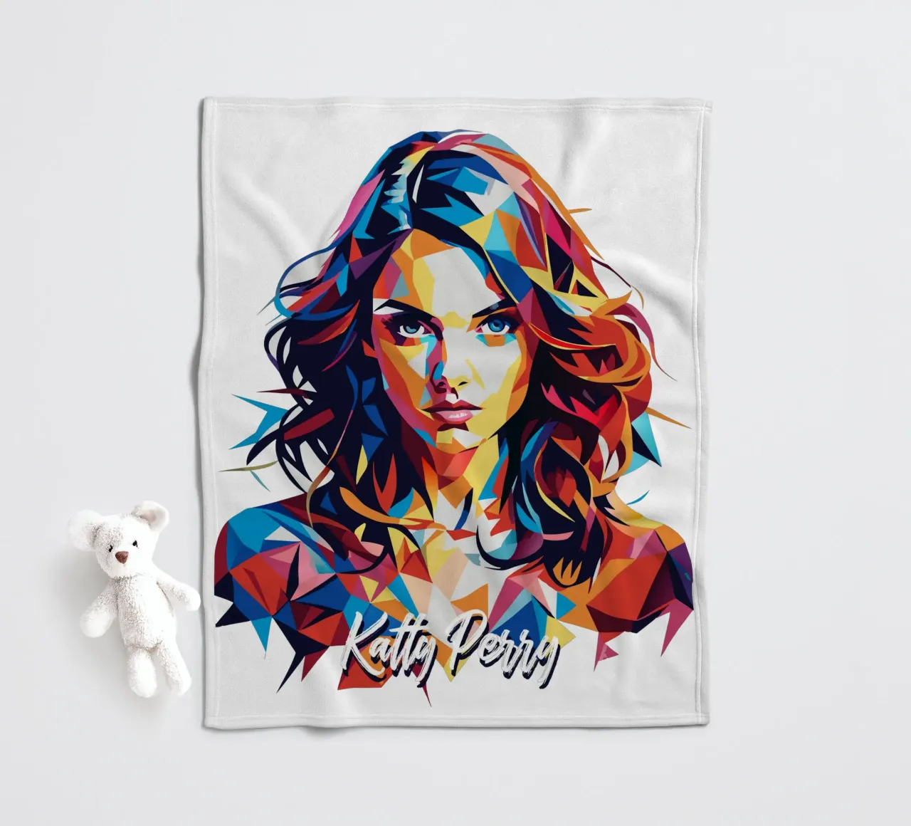 Katty Perry Portrait in WPAP Pop Art coperta in pile da vectorartnesia