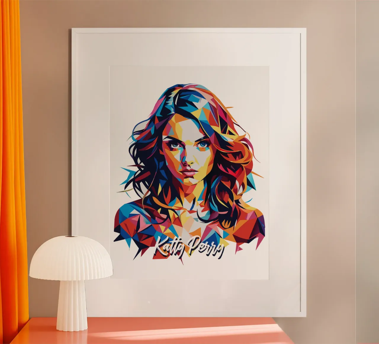 Katty Perry Portrait in WPAP Pop Art carta hahnemühle da vectorartnesia