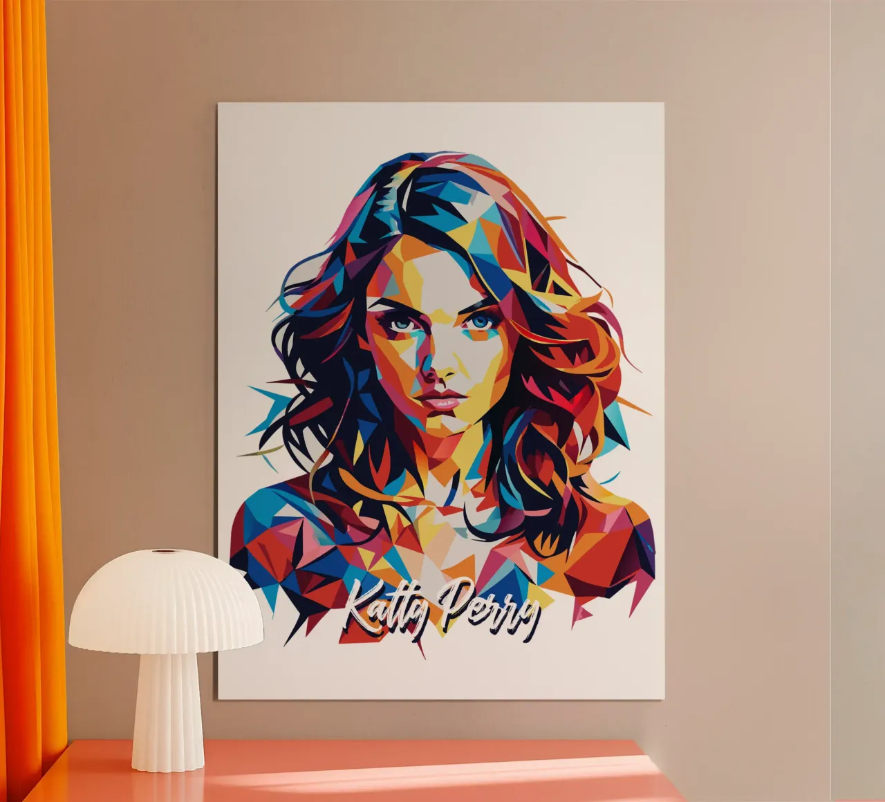 Katty Perry Portrait in WPAP Pop Art carta hahnemühle da vectorartnesia