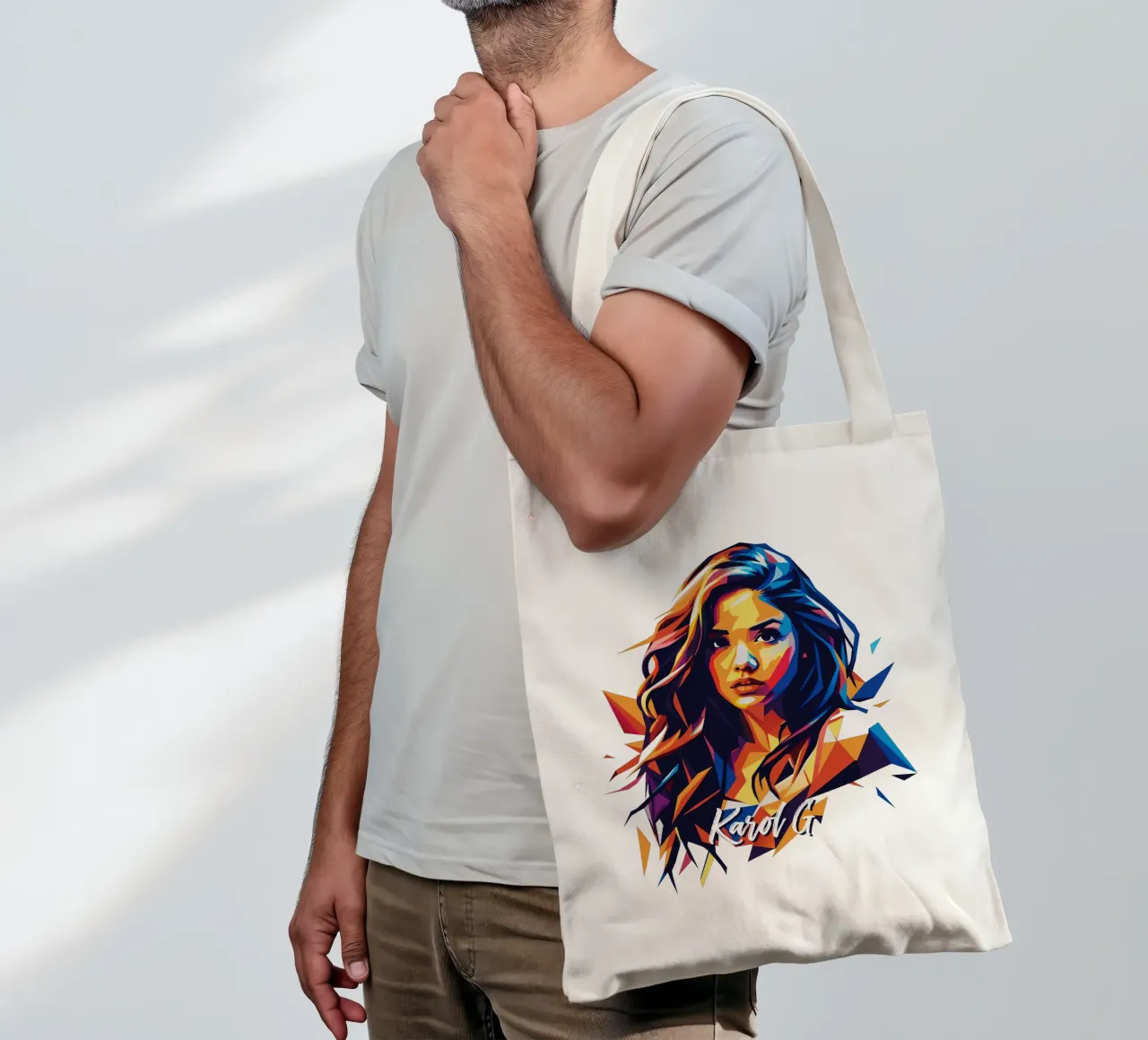 Karol G Portrait in WPAP Pop Art borsa in juta da vectorartnesia