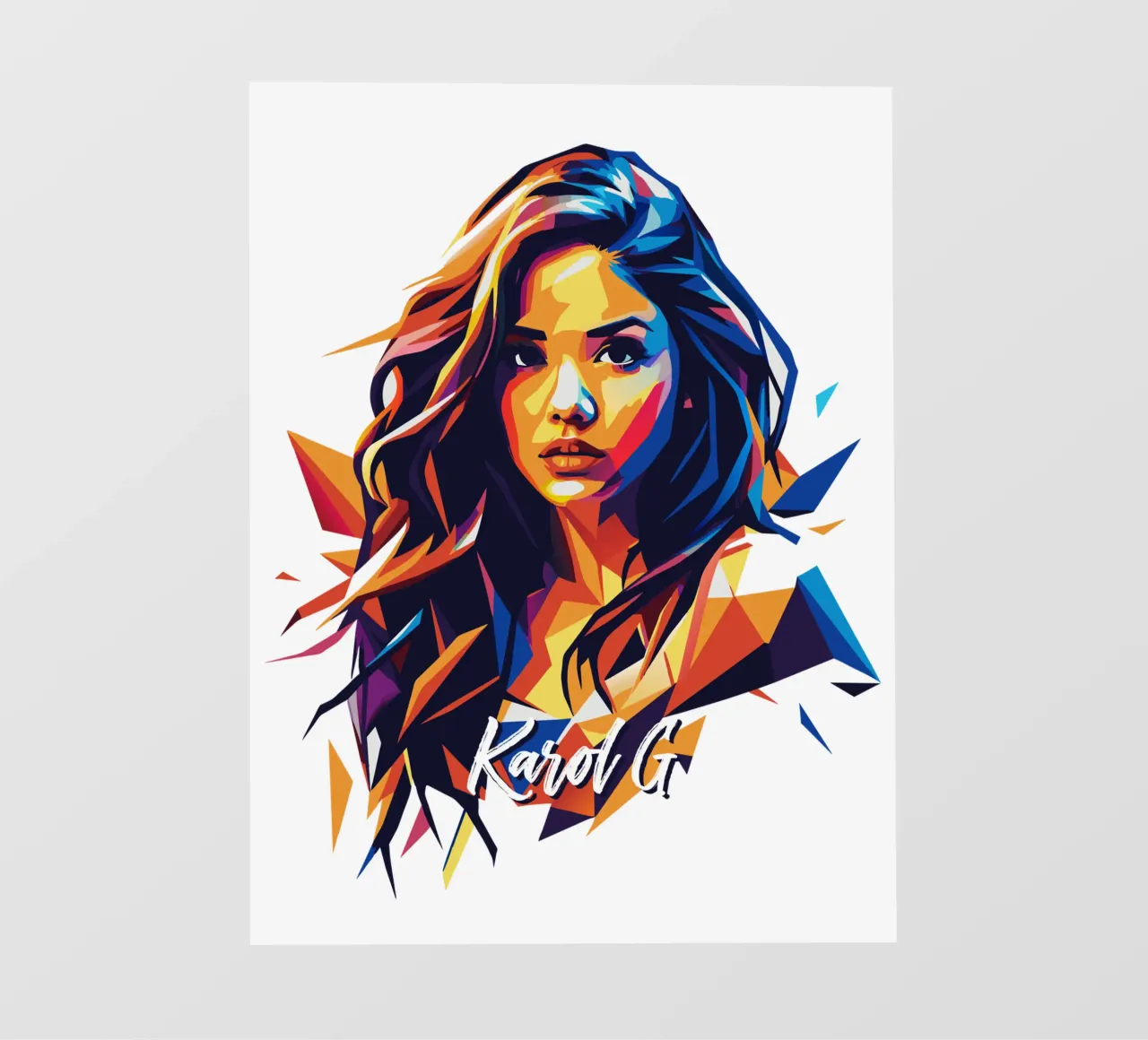 Karol G Portrait in WPAP Pop Art telo in pvc da vectorartnesia