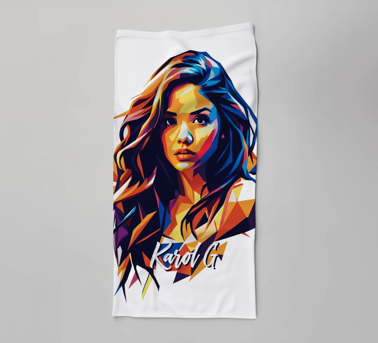 Karol G Portrait in WPAP Pop Art asciugamano da bagno da vectorartnesia
