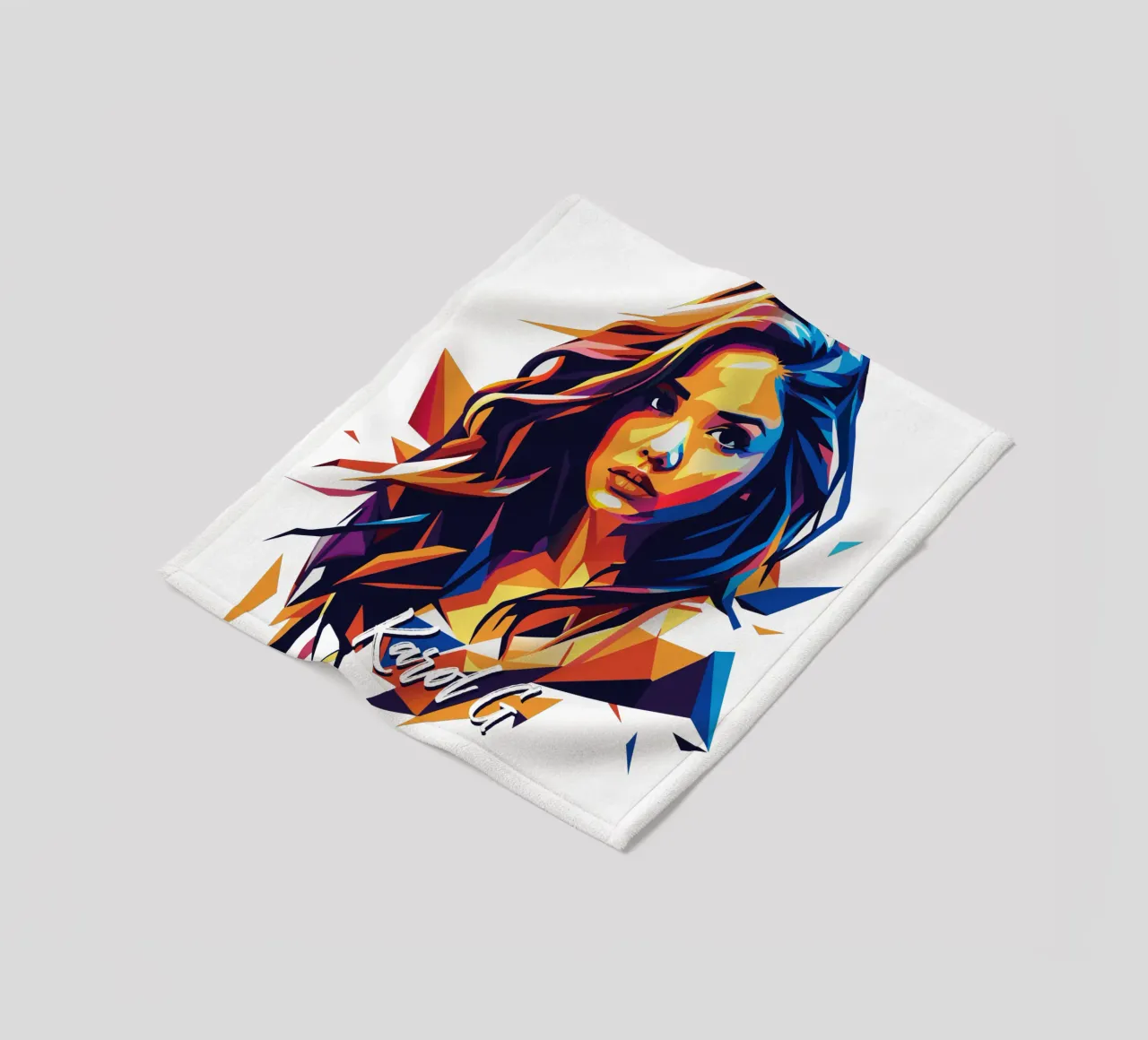 Karol G Portrait in WPAP Pop Art coperta in pile da vectorartnesia