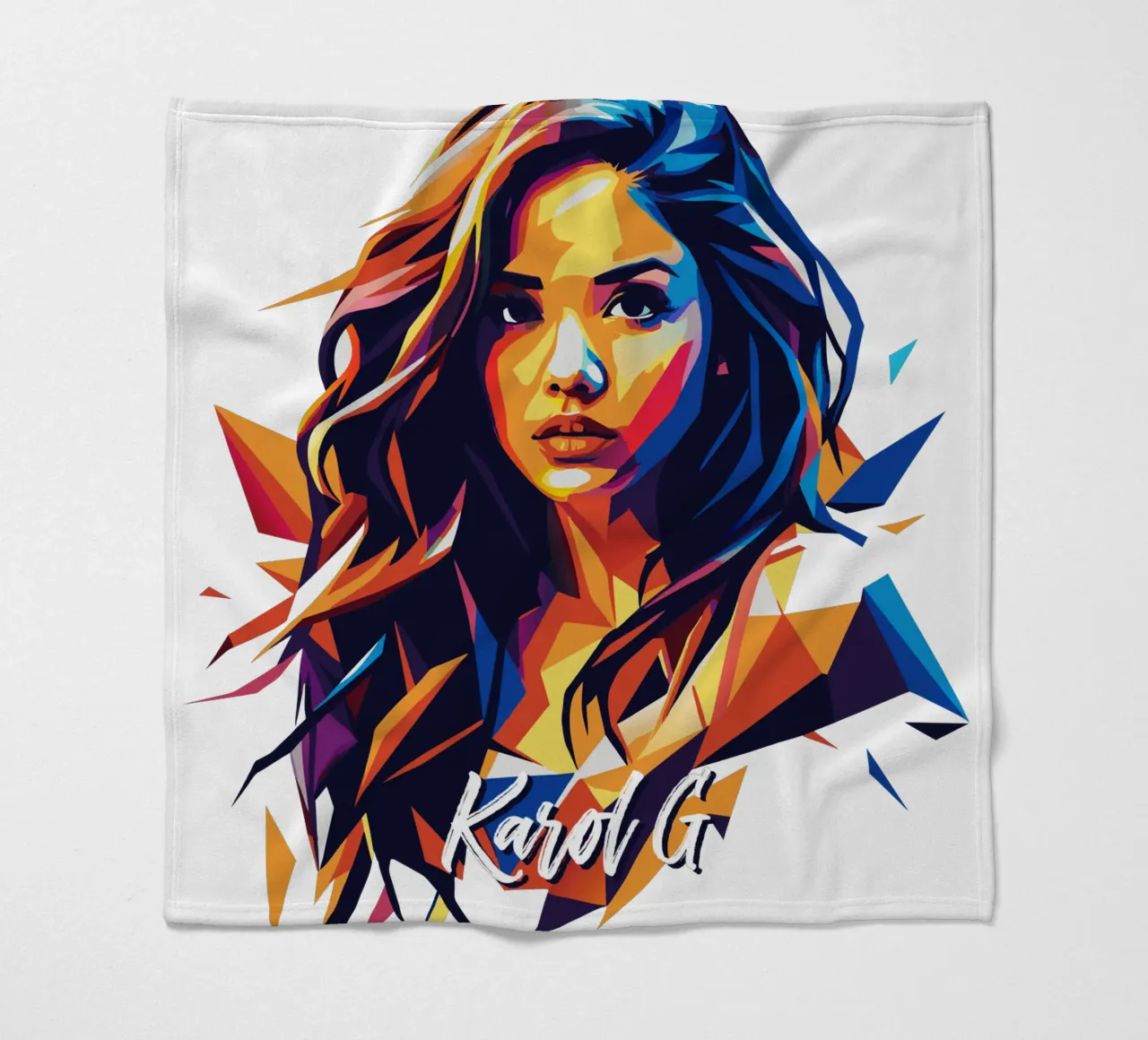 Karol G Portrait in WPAP Pop Art coperta in pile da vectorartnesia