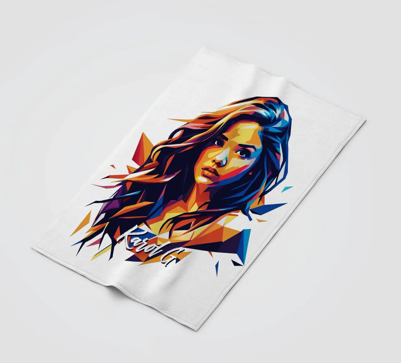 Karol G Portrait in WPAP Pop Art coperta in pile da vectorartnesia