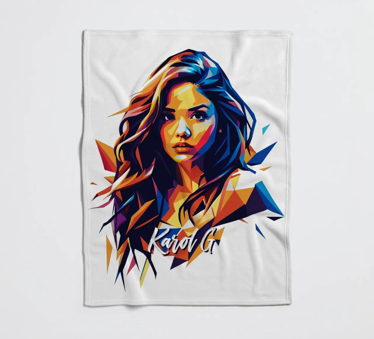 Karol G Portrait in WPAP Pop Art coperta in pile da vectorartnesia