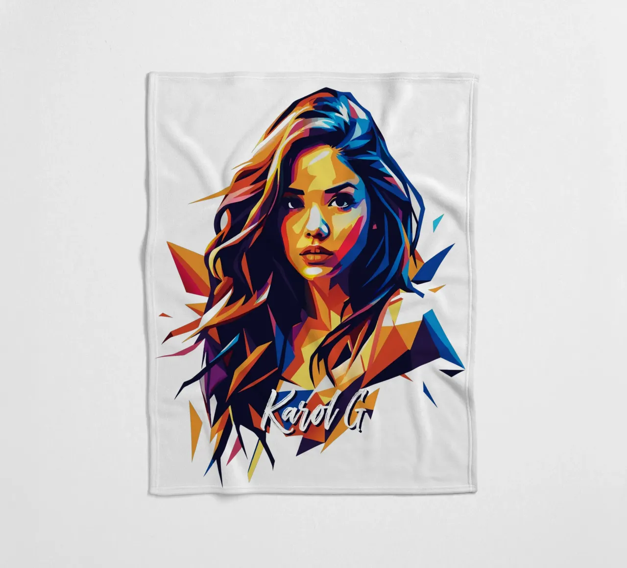Karol G Portrait in WPAP Pop Art coperta in pile da vectorartnesia