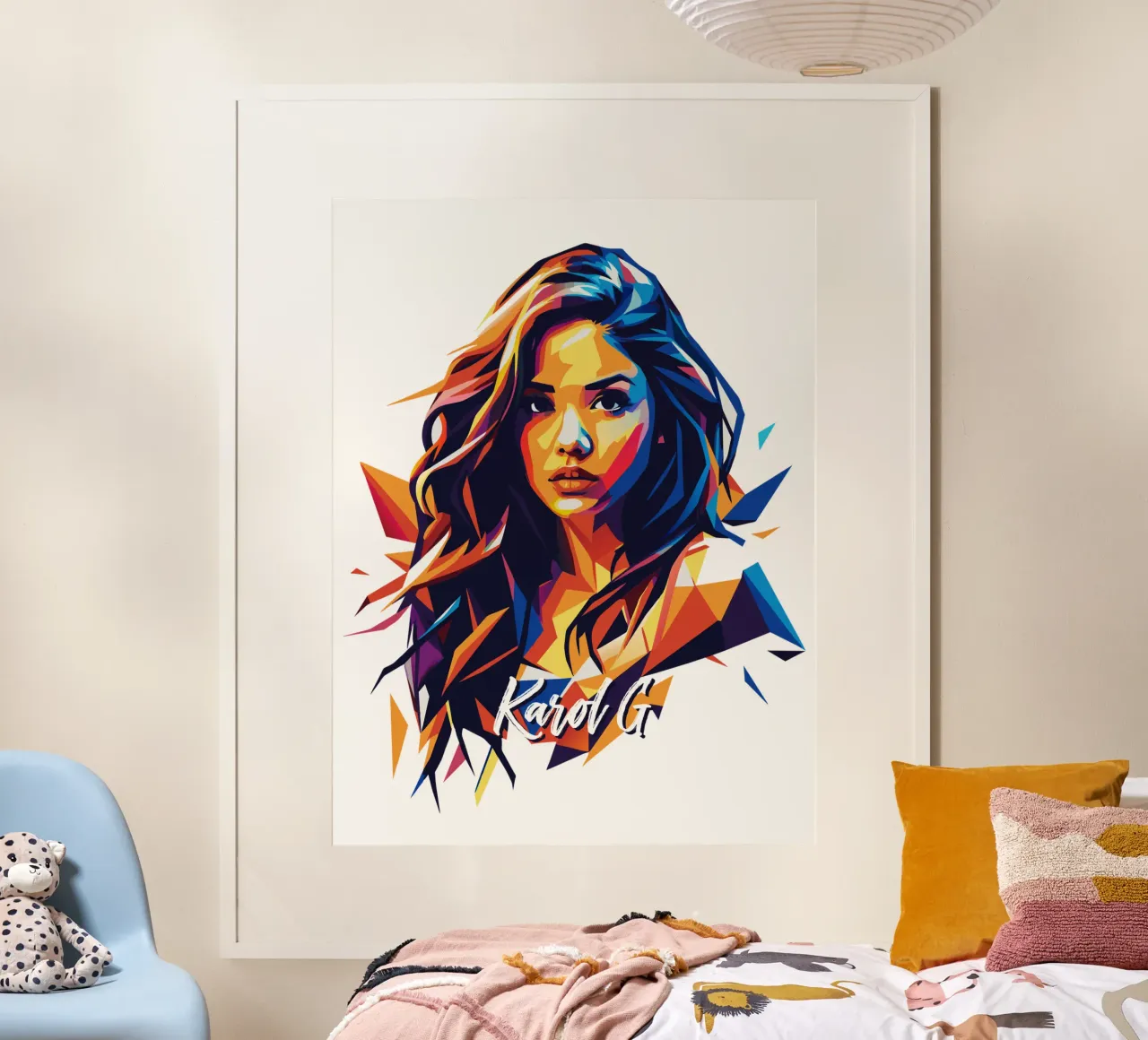 Karol G Portrait in WPAP Pop Art poster da vectorartnesia