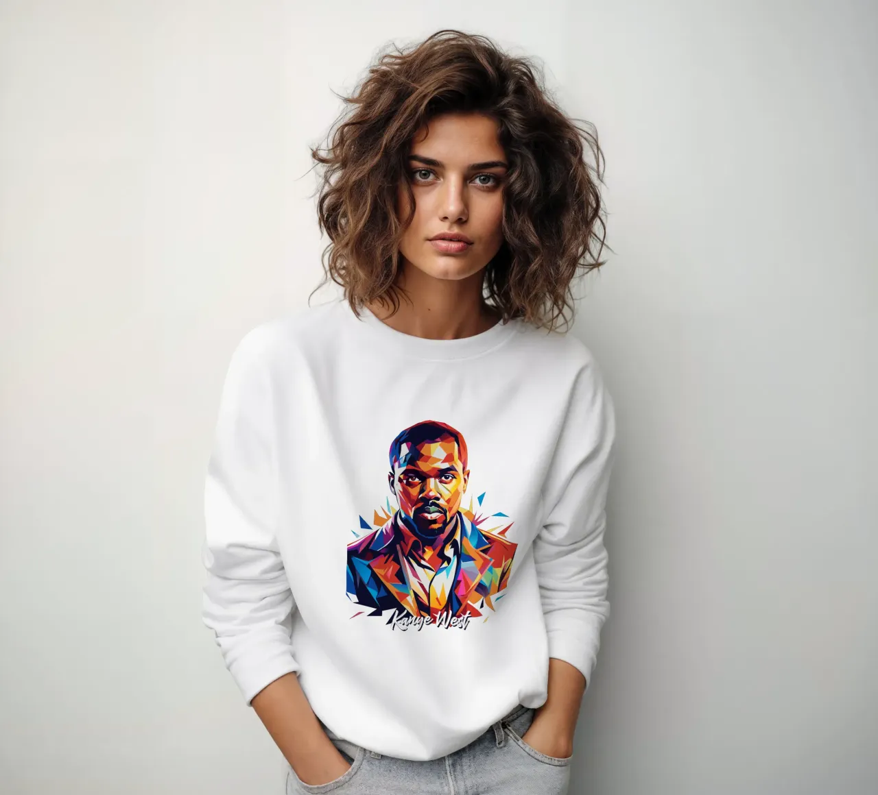 Kanye West Portrait in WPAP Pop Art felpa da vectorartnesia