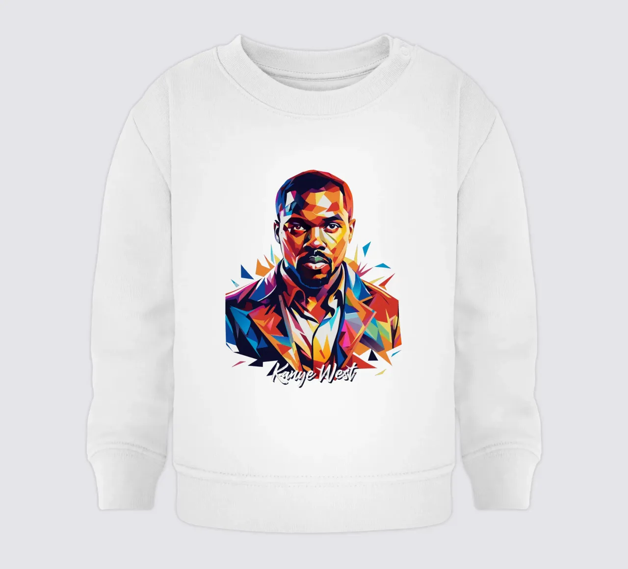 Kanye West Portrait in WPAP Pop Art felpa neonato da vectorartnesia