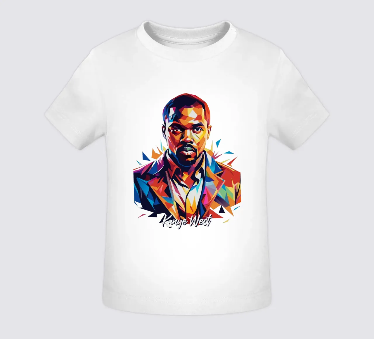 Kanye West Portrait in WPAP Pop Art maglietta neonato da vectorartnesia